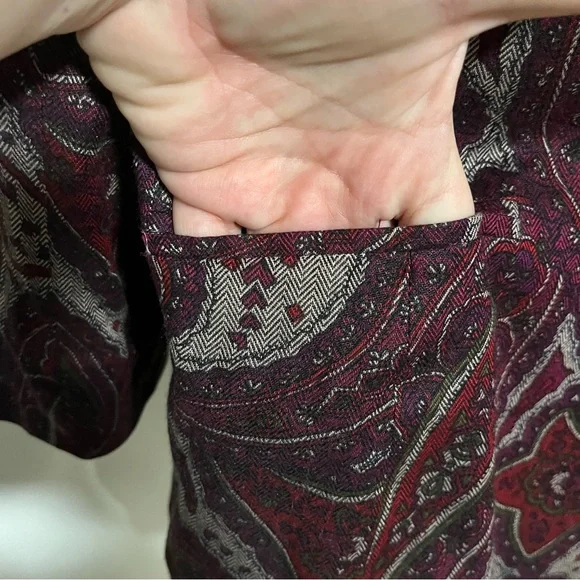 EUC Vintage 1970s Paisley Blazer Jacket Women Size 10 ILGWU Union Made USA - Picture 2 of 8